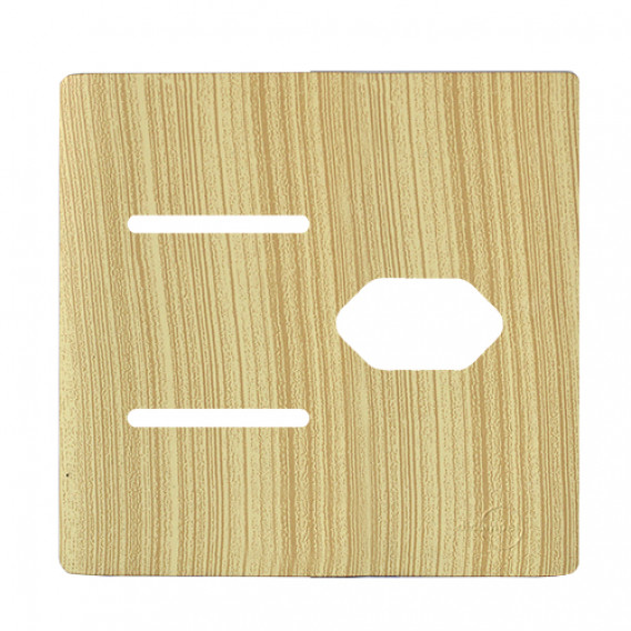 Placa p/ 2 Interruptores + Tomada 4x4 - Novara Maple